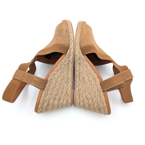 Andre Assous Nalik Wedge Sandal Women's Elastic Strap Brown Size US9.5M EU40 - Picture 9 of 14
